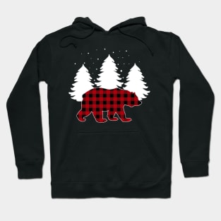 Buffalo Plaid Bear Christmas Trees Pajama Family Xmas Hoodie